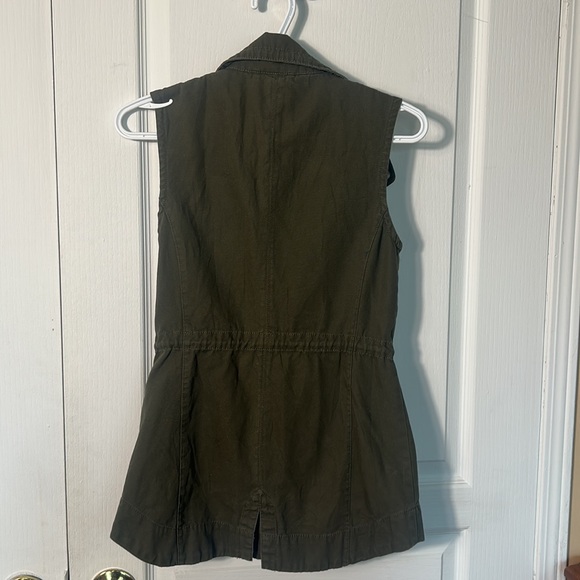 AMERICAN RAG GREEN UTILITY VEST ZIPPER POCKETS IN SUZE XS - Picture 5 of 5